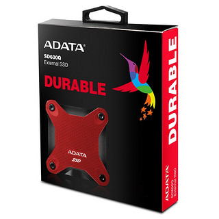 ADATA 威刚 ASD600Q-480GU31-CRD USB 3.1 移动固态硬盘 USB 480GB 中国红