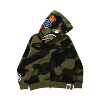 BAPE 男士连帽拉链卫衣 0ZXSWM115012H 绿色 S