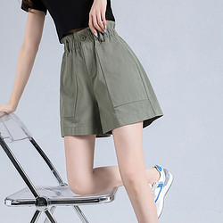  DEBRAND 夏季新款女式时尚大口袋舒适短裤工装裤中腰休闲裤