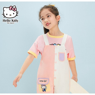 Hello Kitty 凯蒂猫 女童T恤背带裤2件套