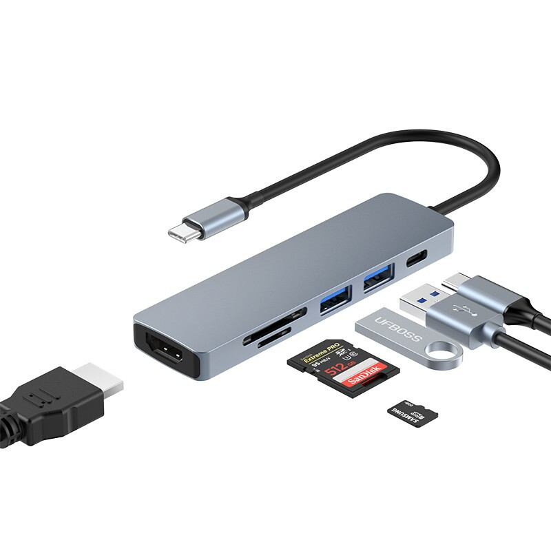 凯宠 六合一 Type-C扩展坞（HDMI4K+PD60W+USB3.0+SD/TF）