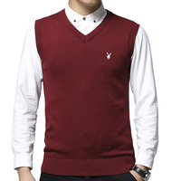 PLAYBOY 花花公子 男士针织马甲 HH-HLS917632 贵族红 4XL