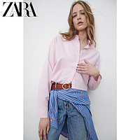 ZARA [折扣季]  TRF 女装 毛边下摆短衬衫 02181613644