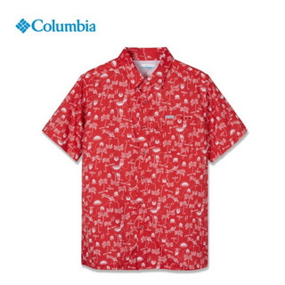 Columbia哥伦比亚户外21秋冬新品男子防晒印花短袖速干衬衫FE1039 694 XL