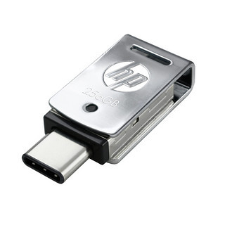 HP 惠普 x5000mw USB 3.1 手机U盘 银色 256GB USB/Type-C双口