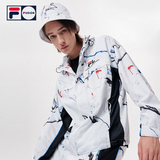 FILA FUSION X FUTURA联名男装外套2021夏秋新款时尚印花连帽夹克 闪电幻彩-WT 165/88A/S