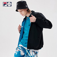 FILA FUSION 潮牌男装双面穿外套2021夏秋新款街头运动教练夹克衫 深黑-BU 190/108A/XXXL