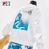FILA FUSION 潮牌男装连帽衫2021夏秋新款街头时尚印花宽松卫衣男 标准白-WT 160/84A/XS