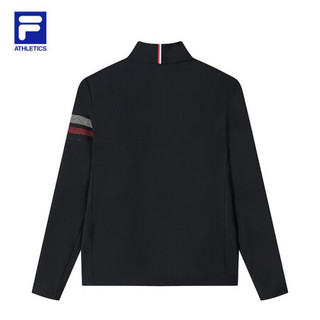 FILA ATHLETICS斐乐男士针织上衣2021秋季新款高尔夫针织长袖外套 传奇蓝-NV 170/92A/M