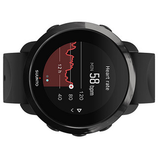 SUUNTO 颂拓 SUUNTO 3 FITNESS 智能手表 全黑 不锈钢表圈 硅胶表带（ECG）