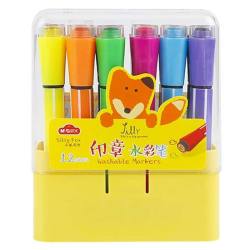 m&g 晨光 文具12色六角印章水彩笔 小狐希里系列acpn0280