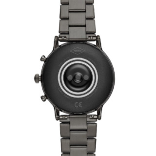 FOSSIL FTW4024 智能手表 44mm 黑色 不锈钢表壳 灰色不锈钢表带（心率、GPS）