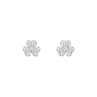 Van Cleef & Arpels 梵克雅宝 Frivole系列 ARB65800 心形花瓣18K白金钻石耳钉