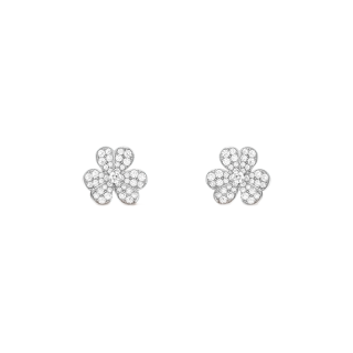 arpels 梵克雅宝 frivole系列 arb65800 心形花瓣18k白金钻石耳钉