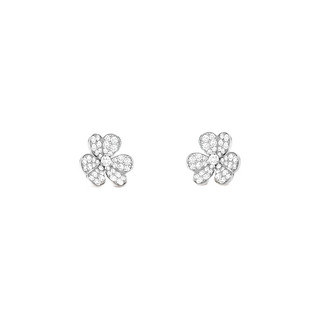 Van Cleef & Arpels 梵克雅宝 Frivole系列 ARB65800 心形花瓣18K白金钻石耳钉