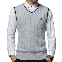 PLAYBOY 花花公子 男士针织马甲 HH-HLS917631 灰色 M