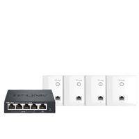 TP-LINK 普联 TL-AP1202GI-PoE 双频1200W 千兆面板式无线胖瘦一体AP Wi-Fi 5（802.11ac）POE 白色 四只装+分布式路由器