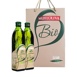 MUELOLIVA 品利 有机特级初榨橄榄油 500ml*2瓶 礼盒装