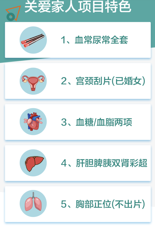 美年大健康 关爱中老年体检套餐