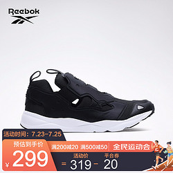 Reebok 锐步 男女复古FURYLITE情侣跑步鞋FU9077 FU9077_黑色/白色 43