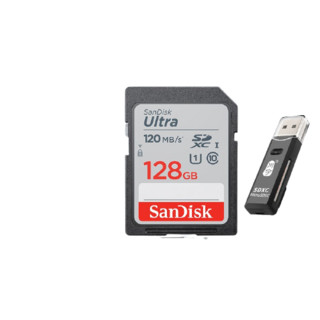 SanDisk 闪迪 Ultra Micro-SD存储卡 128GB（UHS-I、Class10、U1）+读卡器