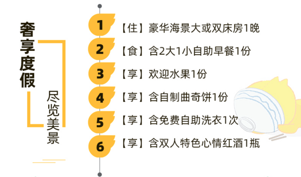 周末/节假日通用！海口悦玺海景酒店 豪华海景房1晚（含早餐+双人特色心情红酒+欢迎水果）