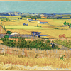 海龙红 梵高风景油画 原作版画《丰收》70x50CM 油画布 原木色外框
