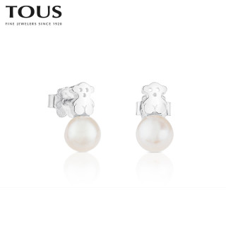 TOUS/桃丝熊925银珍珠耳环耳饰女耳钉  纯美浪漫615270135