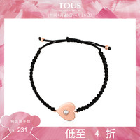 TOUS/桃丝熊银镀18k玫瑰金手链镶嵌珍珠可调节绳长812401680
