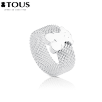 TOUS/桃丝熊925银简约清新俏丽网织戒指 710390200