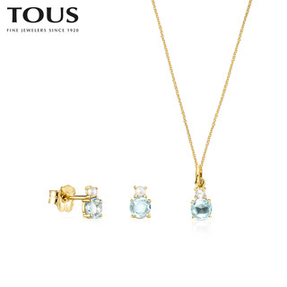 TOUS/桃丝熊项链女耳钉 18K金MINI IVETTE礼盒 520礼盒送礼