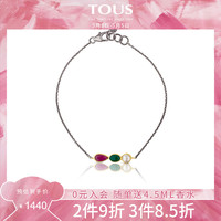 TOUS/桃丝熊925氧化银珍珠绿玛瑙和红宝石手链女812441140