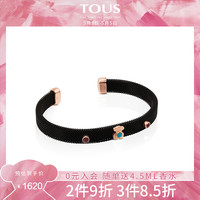 TOUS/桃丝熊银镀18k玫瑰金手镯手链女开口个性812401600