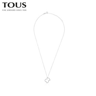 TOUS/桃丝熊白18K金钻石镂空项链女简约送女友礼物