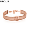 TOUS/桃丝熊银镀18K玫瑰金网织小熊手链 女613101610
