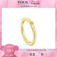 TOUS/桃丝熊Ring Mix系列925银镀金橙色宝石戒指轻奢女（14）