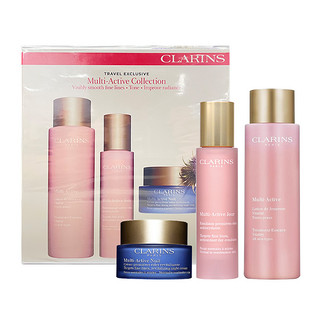 Clarins娇韵诗青春赋活精华水粉水日间乳晚间霜礼盒3件套装