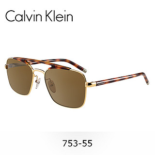 Calvin Klein时尚墨镜网红个性黑超大框男韩版潮流防紫外线太阳镜（CK4328SA-430-53）