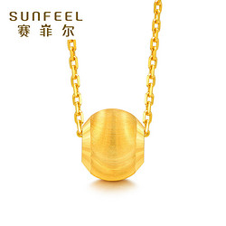 赛菲尔珠宝3D硬足金猫眼转运珠吊坠路路通黄金项链时尚女款不含链
