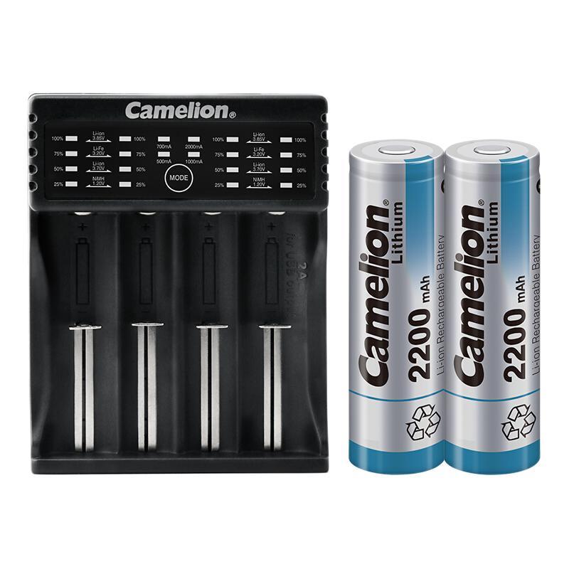 Camelion 飞狮 LBC-321 18650锂电池 2200mAh 充电套装 2粒装