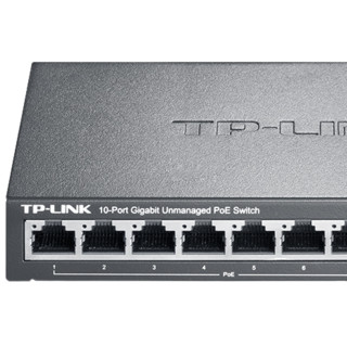 TP-LINK 普联 10口全千兆poe交换机1光口9电口企业级安防监控网络摄像头供电组网分线器分流器TL-SG1210P