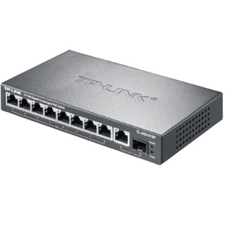 TP-LINK 普联 10口全千兆poe交换机1光口9电口企业级安防监控网络摄像头供电组网分线器分流器TL-SG1210P