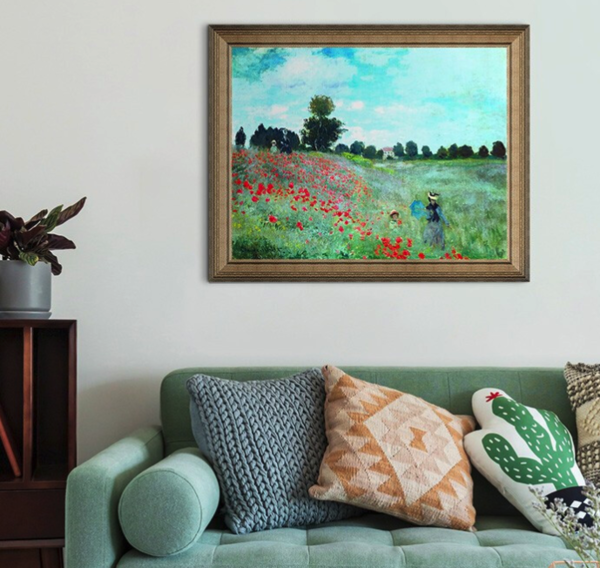 artron雅昌莫奈野罂粟6075cm背景墙装饰画油画布
