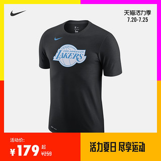 Nike 耐克官方洛杉矶湖人队CE LOGO DRI-FIT NBA男子T恤速干CT9445 010黑 L