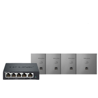 TP-LINK 普联 TL-AP1202GI-PoE 双频1200M 千兆面板式无线胖瘦一体AP Wi-Fi 5（802.11ac） POE 深空银 四只装+分布式路由器