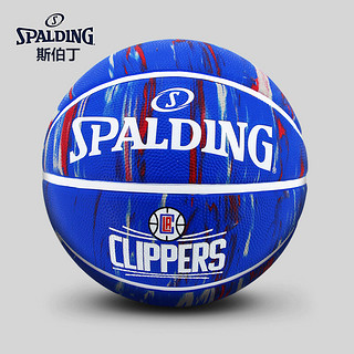 SPALDING 斯伯丁 大理石印花快船队队徽系列橡胶篮球 84-135Y 7号球