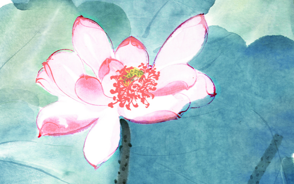 橙舍张大千植物花卉水墨画嘉藕图装裱100x200cm宣纸弘雅红褐