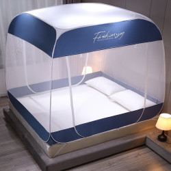 aidli可折叠三开门蚊帐松石蓝15m床