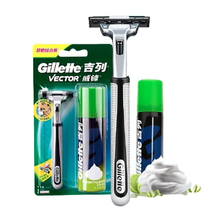 gillette 吉列 剃须套装 (威锋经典手动剃须刀1刀架 1刀头 清新柠檬型