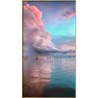 海龙红 入户玄关装饰画 《云霞 F款》40×70cm 现代简约粉色海景风景过道装饰壁画
